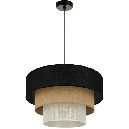 Brilagi - Пендел ASPEN LUNETA 1xE27/15W/230V Ø 45 см черен/бежов/кремав