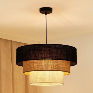 Brilagi - Пендел ASPEN LUNETA 1xE27/15W/230V Ø 45 см черен/бежов/кремав