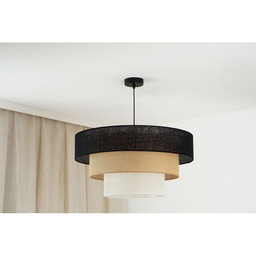 Brilagi - Пендел ASPEN LUNETA 1xE27/15W/230V Ø 60 см черен/бежов/кремав