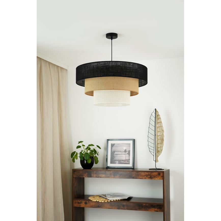 Brilagi - Пендел ASPEN LUNETA 1xE27/15W/230V Ø 60 см черен/бежов/кремав