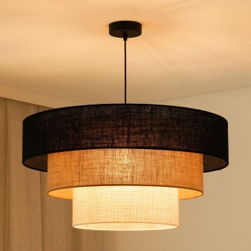 Brilagi - Пендел ASPEN LUNETA 1xE27/15W/230V Ø 60 см черен/бежов/кремав