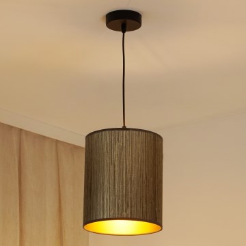 Brilagi - Пендел BOSTON ROLLER 1xE27/15W/230V Ø 21 см слама кафяв/златист