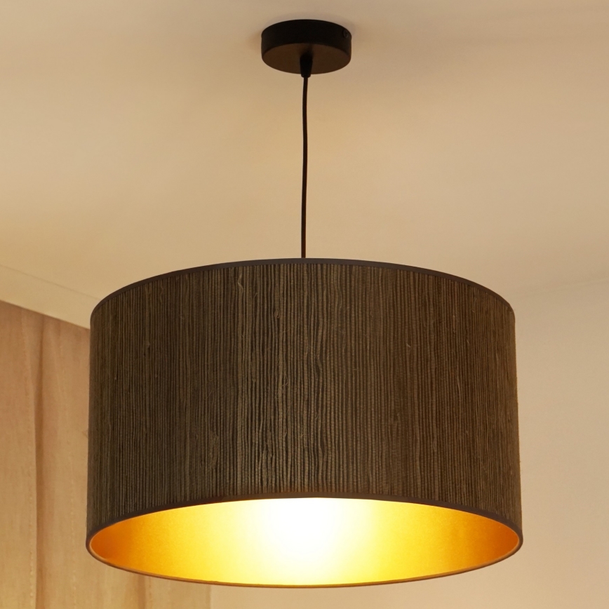 Brilagi - Пендел BOSTON ROLLER 1xE27/15W/230V Ø 45 см слама кафяв/златист