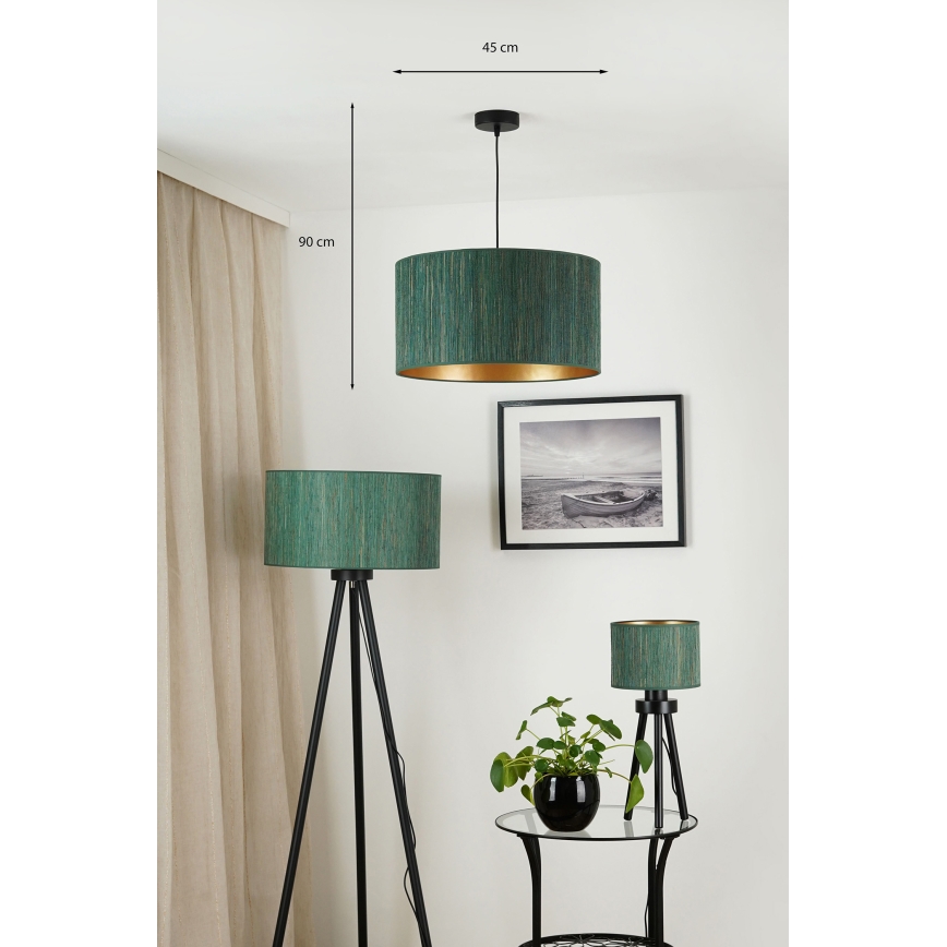 Brilagi - Пендел BOSTON ROLLER 1xE27/15W/230V Ø 45 см слама зелен/златист