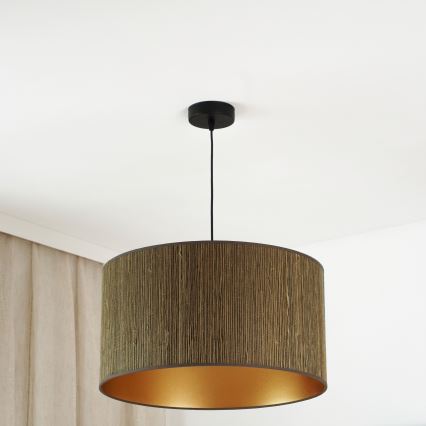 Brilagi - Пендел BOSTON ROLLER 1xE27/15W/230V Ø 45 см слама кафяв/златист