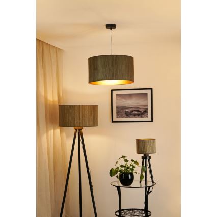 Brilagi - Пендел BOSTON ROLLER 1xE27/15W/230V Ø 45 см слама кафяв/златист