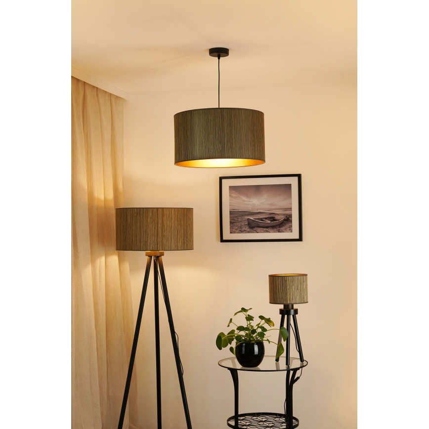 Brilagi - Пендел BOSTON ROLLER 1xE27/15W/230V Ø 45 см слама кафяв/златист