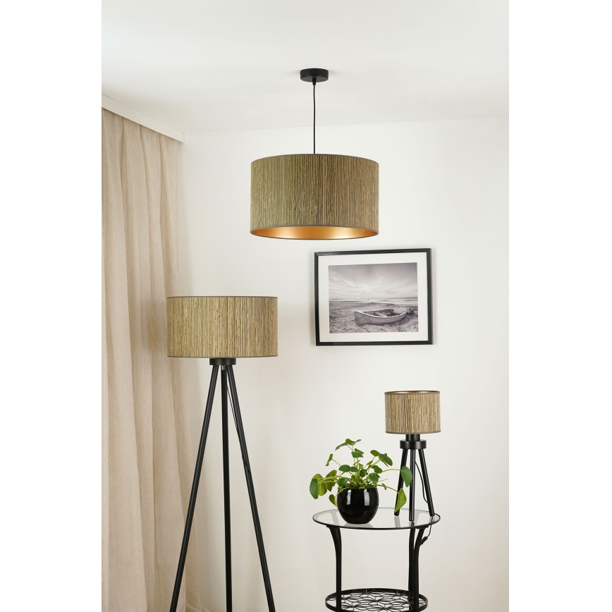 Brilagi - Пендел BOSTON ROLLER 1xE27/15W/230V Ø 45 см слама кафяв/златист