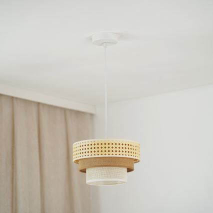 Brilagi - Пендел CEDAR LUNETA 1xE27/15W/230V Ø 25 см бежов/кафяв/кремав
