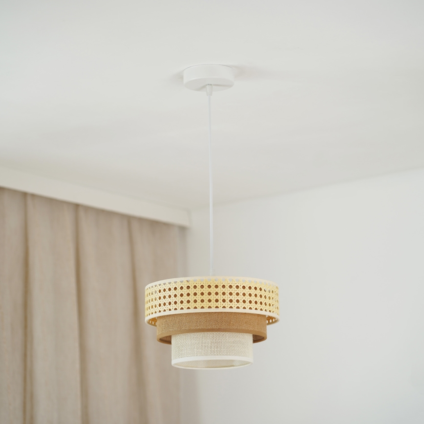 Brilagi - Пендел CEDAR LUNETA 1xE27/15W/230V Ø 25 см бежов/кафяв/кремав