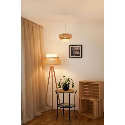 Brilagi - Пендел CEDAR LUNETA 1xE27/15W/230V Ø 25 см бежов/кафяв/кремав