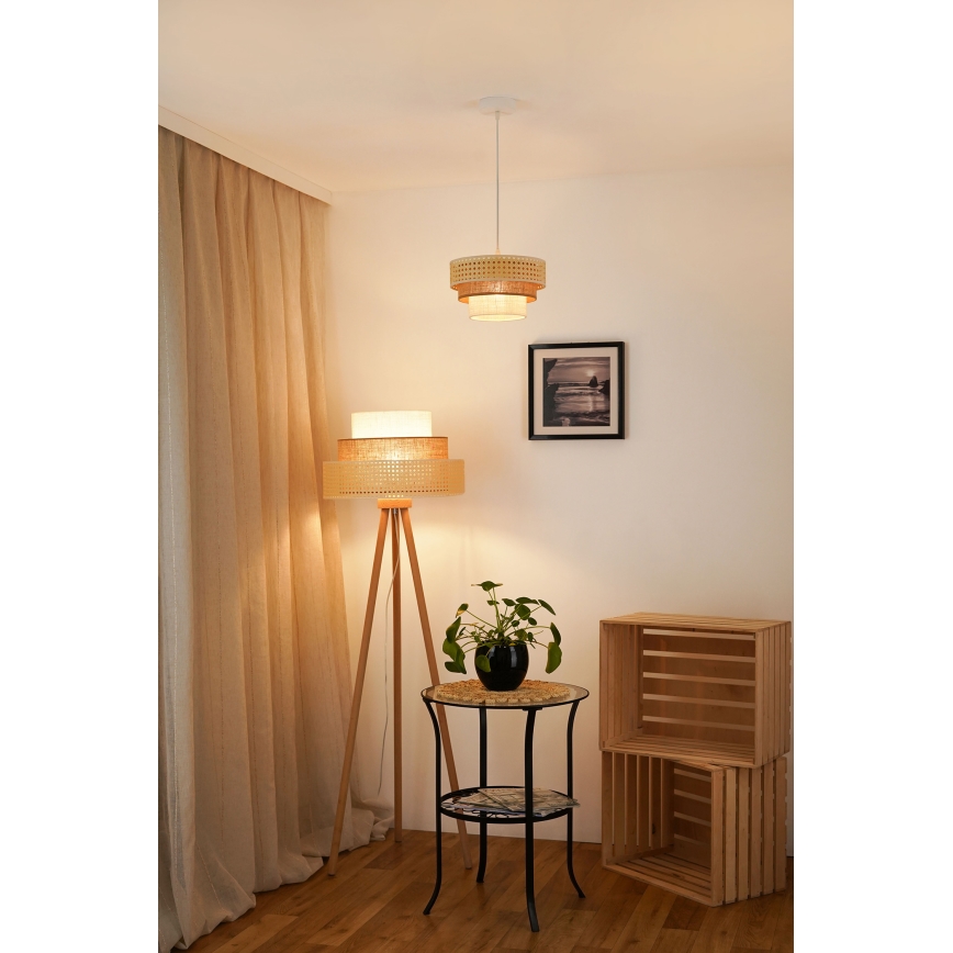 Brilagi - Пендел CEDAR LUNETA 1xE27/15W/230V Ø 25 см бежов/кафяв/кремав