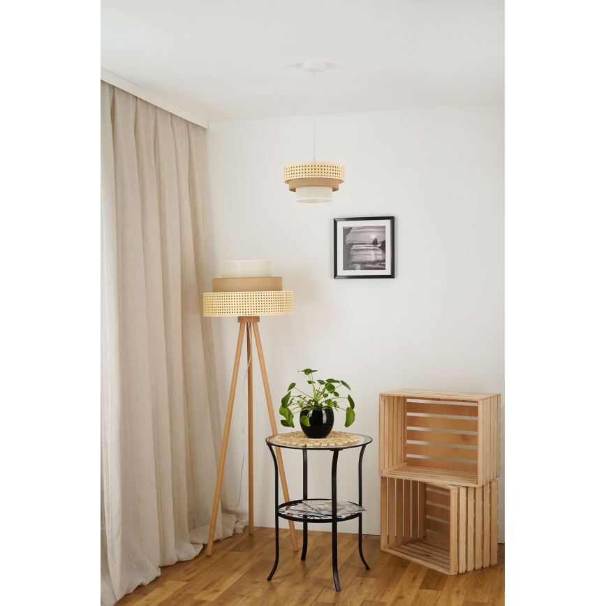 Brilagi - Пендел CEDAR LUNETA 1xE27/15W/230V Ø 25 см бежов/кафяв/кремав