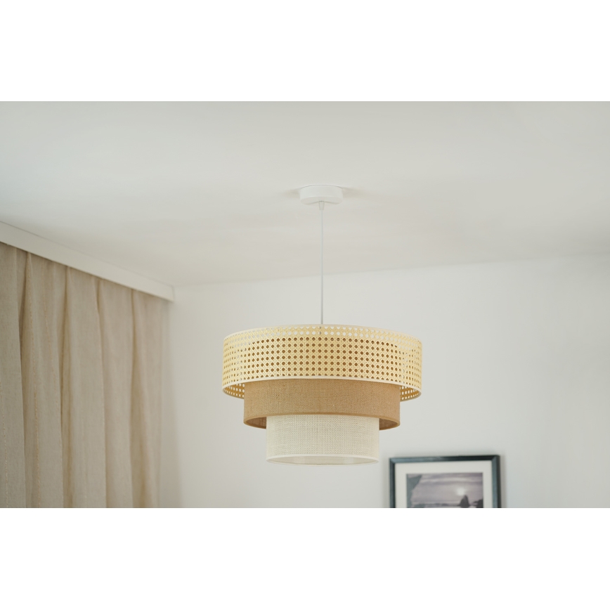Brilagi - Пендел CEDAR LUNETA 1xE27/15W/230V Ø 45 см бежов/кафяв/кремав