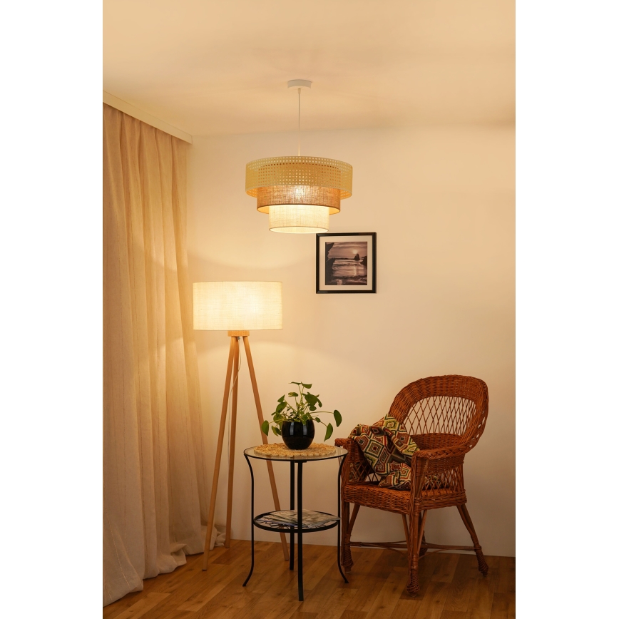 Brilagi - Пендел CEDAR LUNETA 1xE27/15W/230V Ø 45 см бежов/кафяв/кремав