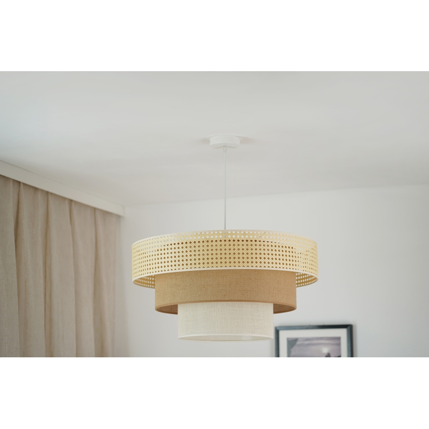 Brilagi - Пендел CEDAR LUNETA 1xE27/15W/230V Ø 60 см бежов/кафяв/кремав