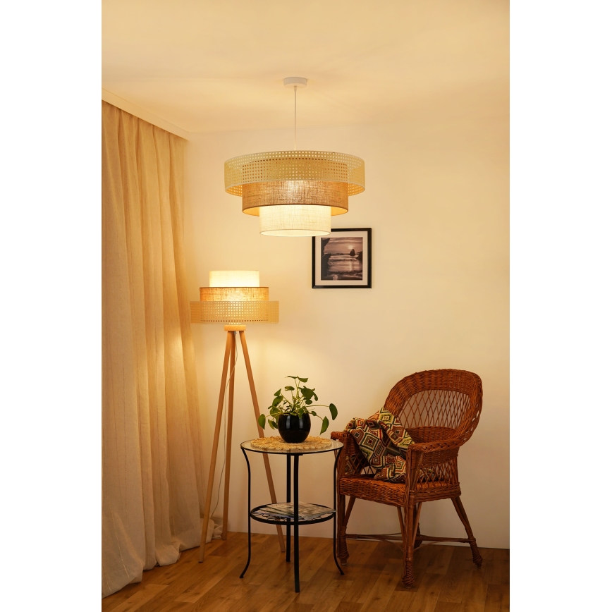 Brilagi - Пендел CEDAR LUNETA 1xE27/15W/230V Ø 60 см бежов/кафяв/кремав