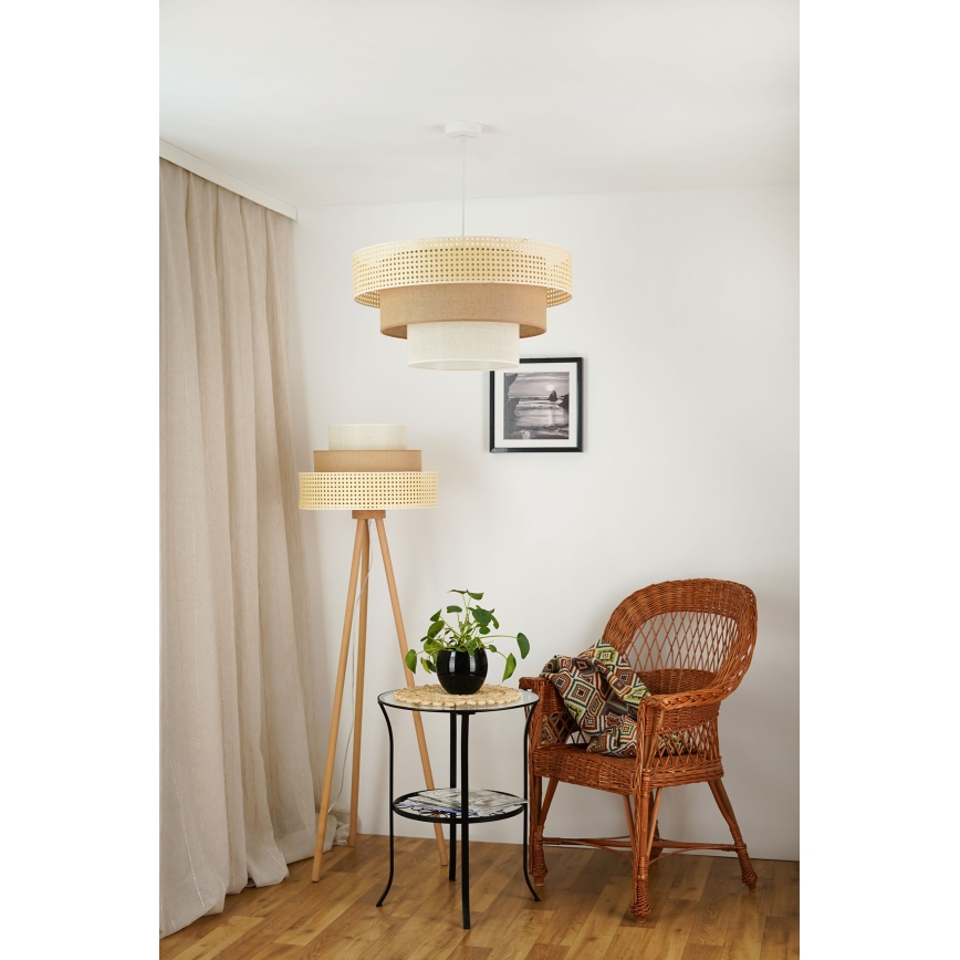 Brilagi - Пендел CEDAR LUNETA 1xE27/15W/230V Ø 60 см бежов/кафяв/кремав