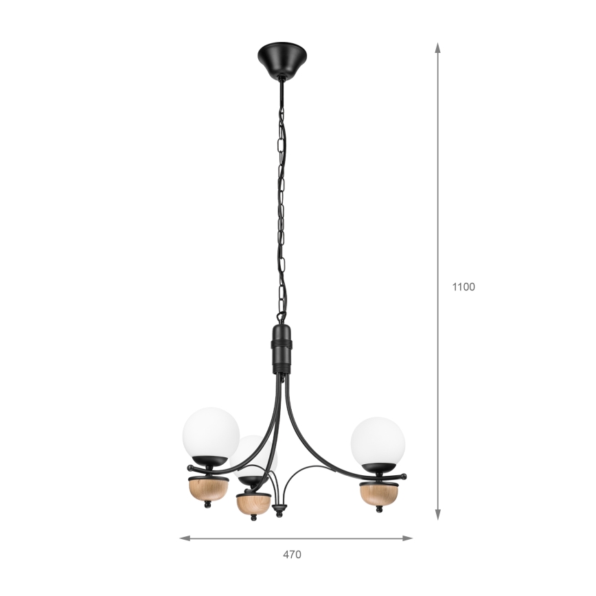 Brilagi - Пендел COTTAGE 3xG9/40W/230V бук/бял