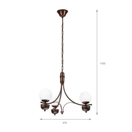 Brilagi - Пендел COTTAGE 3xG9/40W/230V дъб/бял