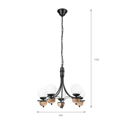 Brilagi - Пендел COTTAGE 5xG9/40W/230V бук/бял