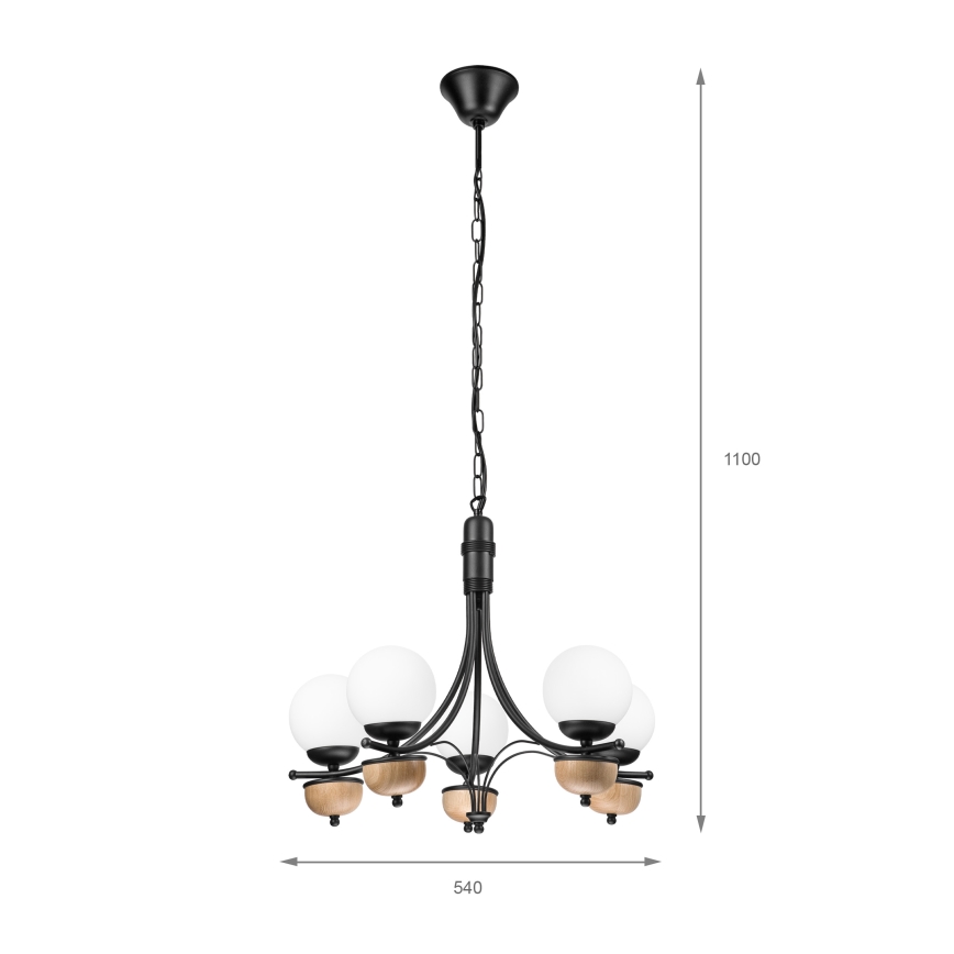 Brilagi - Пендел COTTAGE 5xG9/40W/230V бук/бял