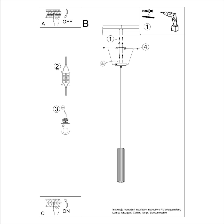 Brilagi - Пендел CRESTO 1xGU10/10W/230V златист