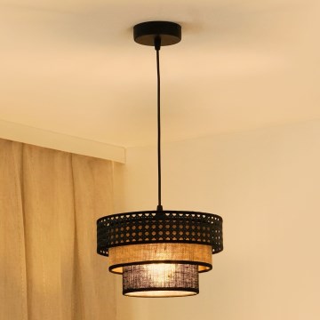 Brilagi - Пендел DAKOTA LUNETA 1xE27/15W/230V Ø 25 см черен/бежов