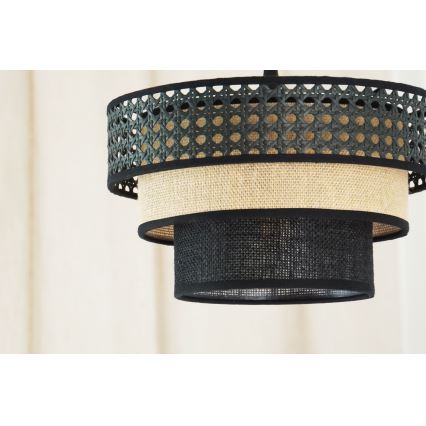 Brilagi - Пендел DAKOTA LUNETA 1xE27/15W/230V Ø 25 см черен/бежов