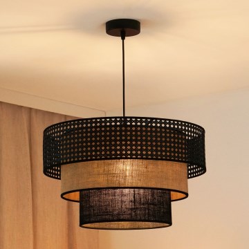 Brilagi - Пендел DAKOTA LUNETA 1xE27/15W/230V Ø 45 см черен/бежов