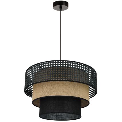 Brilagi - Пендел DAKOTA LUNETA 1xE27/15W/230V Ø 45 см черен/бежов