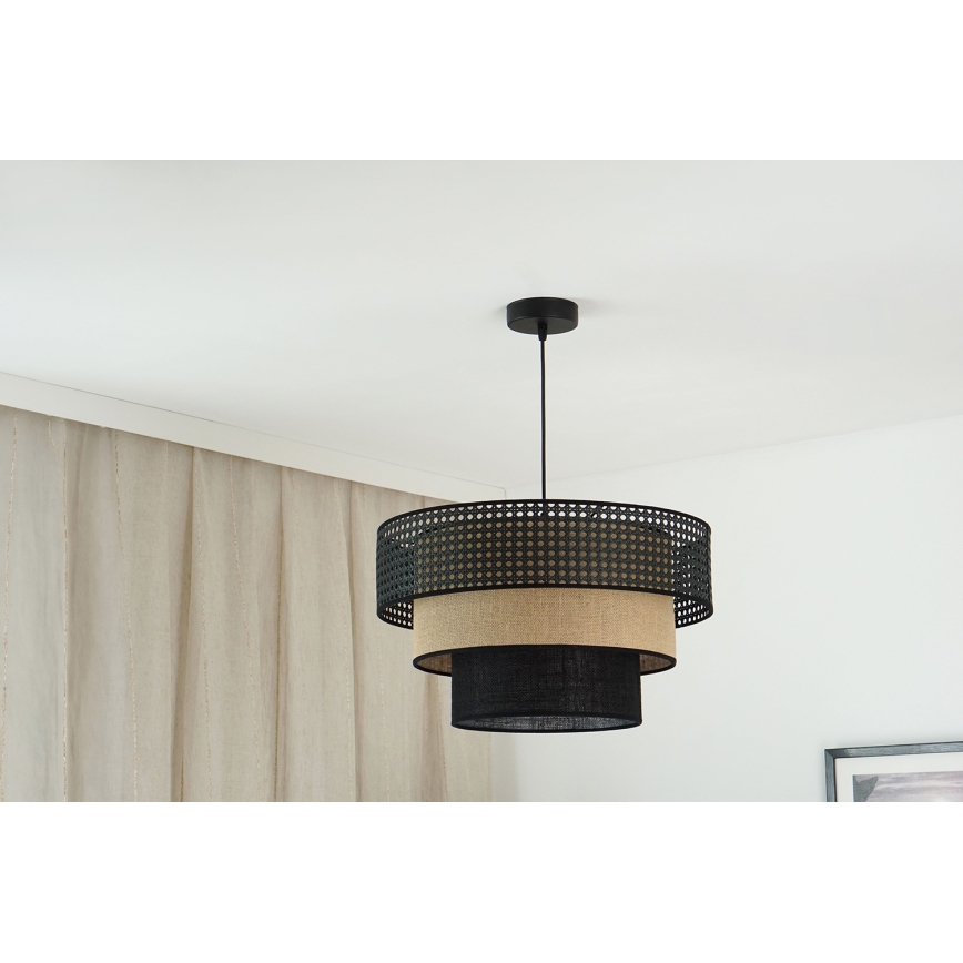 Brilagi - Пендел DAKOTA LUNETA 1xE27/15W/230V Ø 45 см черен/бежов