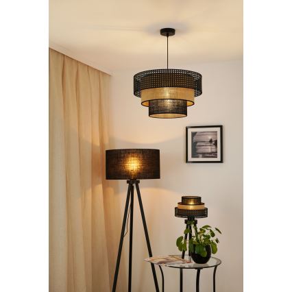 Brilagi - Пендел DAKOTA LUNETA 1xE27/15W/230V Ø 45 см черен/бежов
