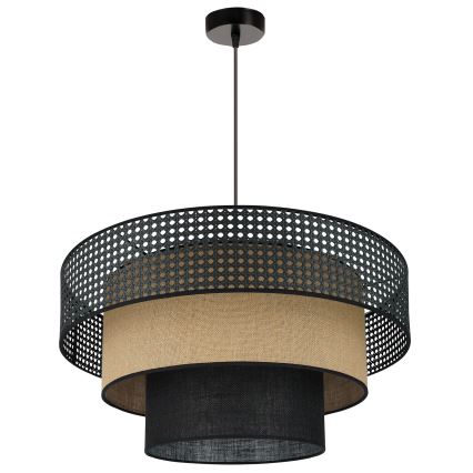 Brilagi - Пендел DAKOTA LUNETA 1xE27/15W/230V Ø 60 см черен/бежов
