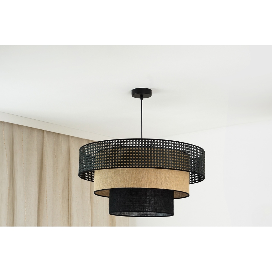 Brilagi - Пендел DAKOTA LUNETA 1xE27/15W/230V Ø 60 см черен/бежов
