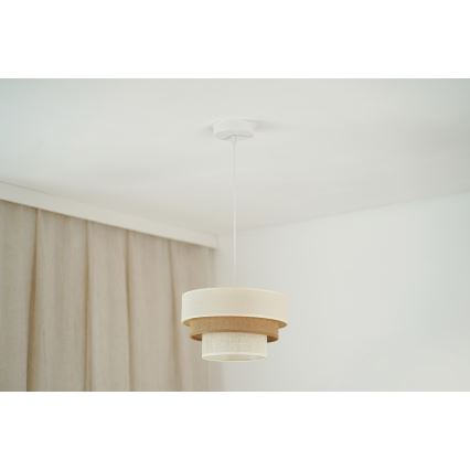Brilagi - Пендел DENVER LUNETA 1xE27/15W/230V Ø 25 см бежов/кафяв/кремав