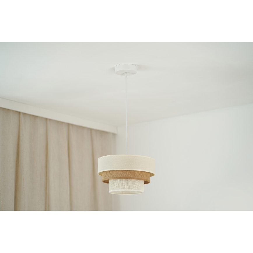 Brilagi - Пендел DENVER LUNETA 1xE27/15W/230V Ø 25 см бежов/кафяв/кремав