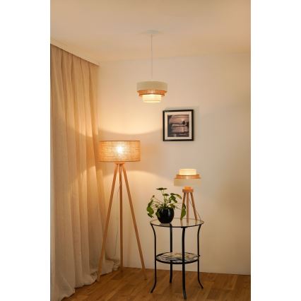 Brilagi - Пендел DENVER LUNETA 1xE27/15W/230V Ø 25 см бежов/кафяв/кремав