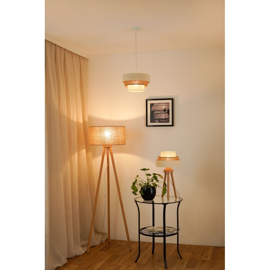 Brilagi - Пендел DENVER LUNETA 1xE27/15W/230V Ø 25 см бежов/кафяв/кремав