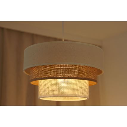 Brilagi - Пендел DENVER LUNETA 1xE27/15W/230V Ø 25 см бежов/кафяв/кремав