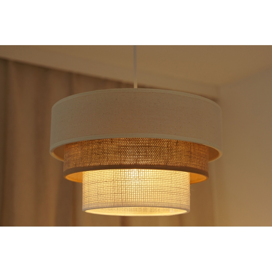 Brilagi - Пендел DENVER LUNETA 1xE27/15W/230V Ø 25 см бежов/кафяв/кремав