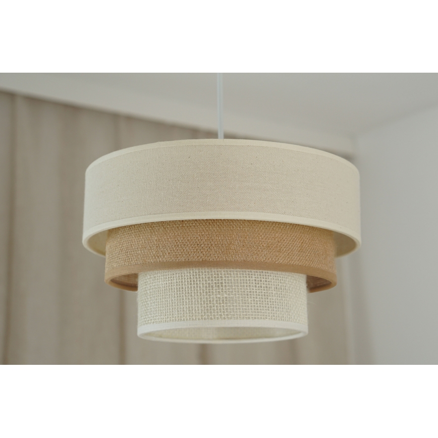 Brilagi - Пендел DENVER LUNETA 1xE27/15W/230V Ø 25 см бежов/кафяв/кремав