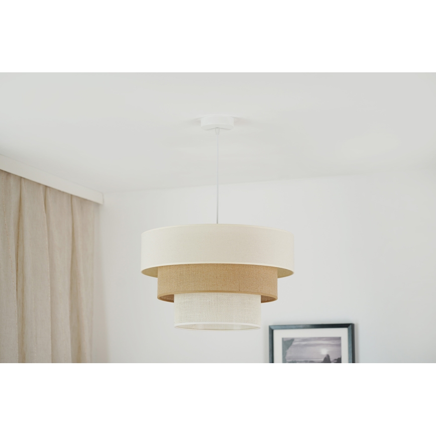 Brilagi - Пендел DENVER LUNETA 1xE27/15W/230V Ø 45 см бежов/кафяв/кремав