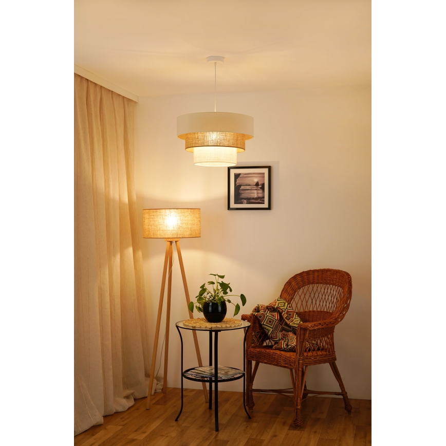 Brilagi - Пендел DENVER LUNETA 1xE27/15W/230V Ø 45 см бежов/кафяв/кремав