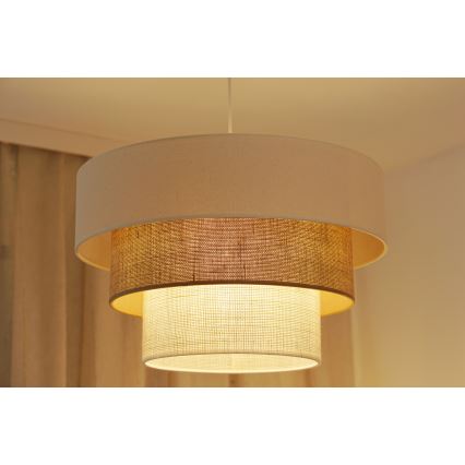 Brilagi - Пендел DENVER LUNETA 1xE27/15W/230V Ø 45 см бежов/кафяв/кремав