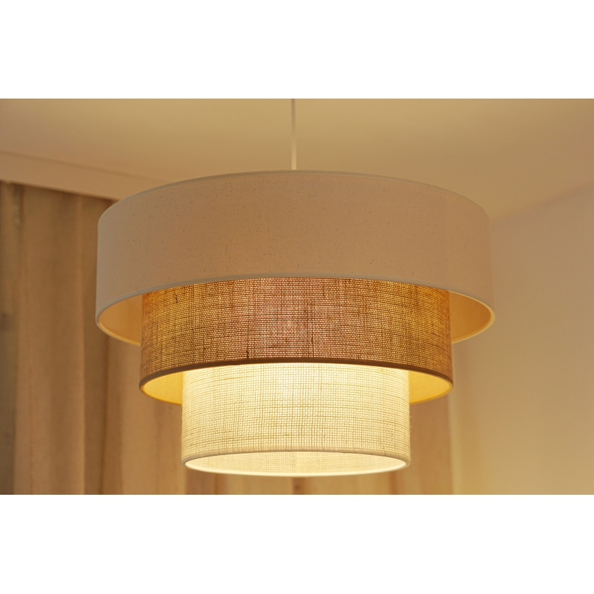 Brilagi - Пендел DENVER LUNETA 1xE27/15W/230V Ø 45 см бежов/кафяв/кремав