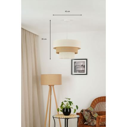 Brilagi - Пендел DENVER LUNETA 1xE27/15W/230V Ø 45 см бежов/кафяв/кремав