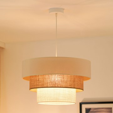 Brilagi - Пендел DENVER LUNETA 1xE27/15W/230V Ø 45 см бежов/кафяв/кремав