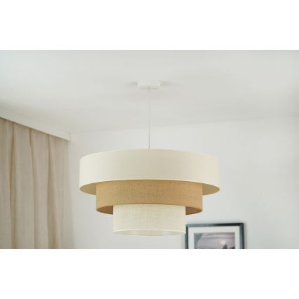 Brilagi - Пендел DENVER LUNETA 1xE27/15W/230V Ø 60 см бежов/кафяв/кремав