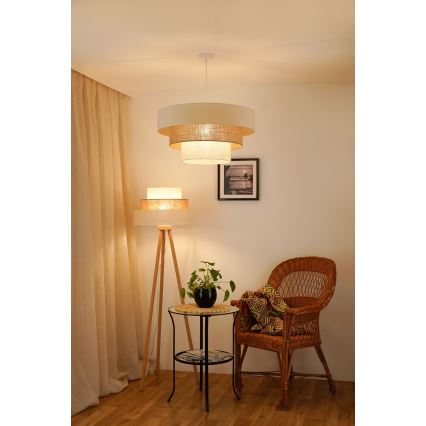 Brilagi - Пендел DENVER LUNETA 1xE27/15W/230V Ø 60 см бежов/кафяв/кремав